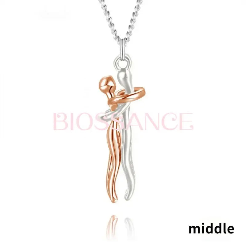 Lovers' Copper Hug Pendant Necklace