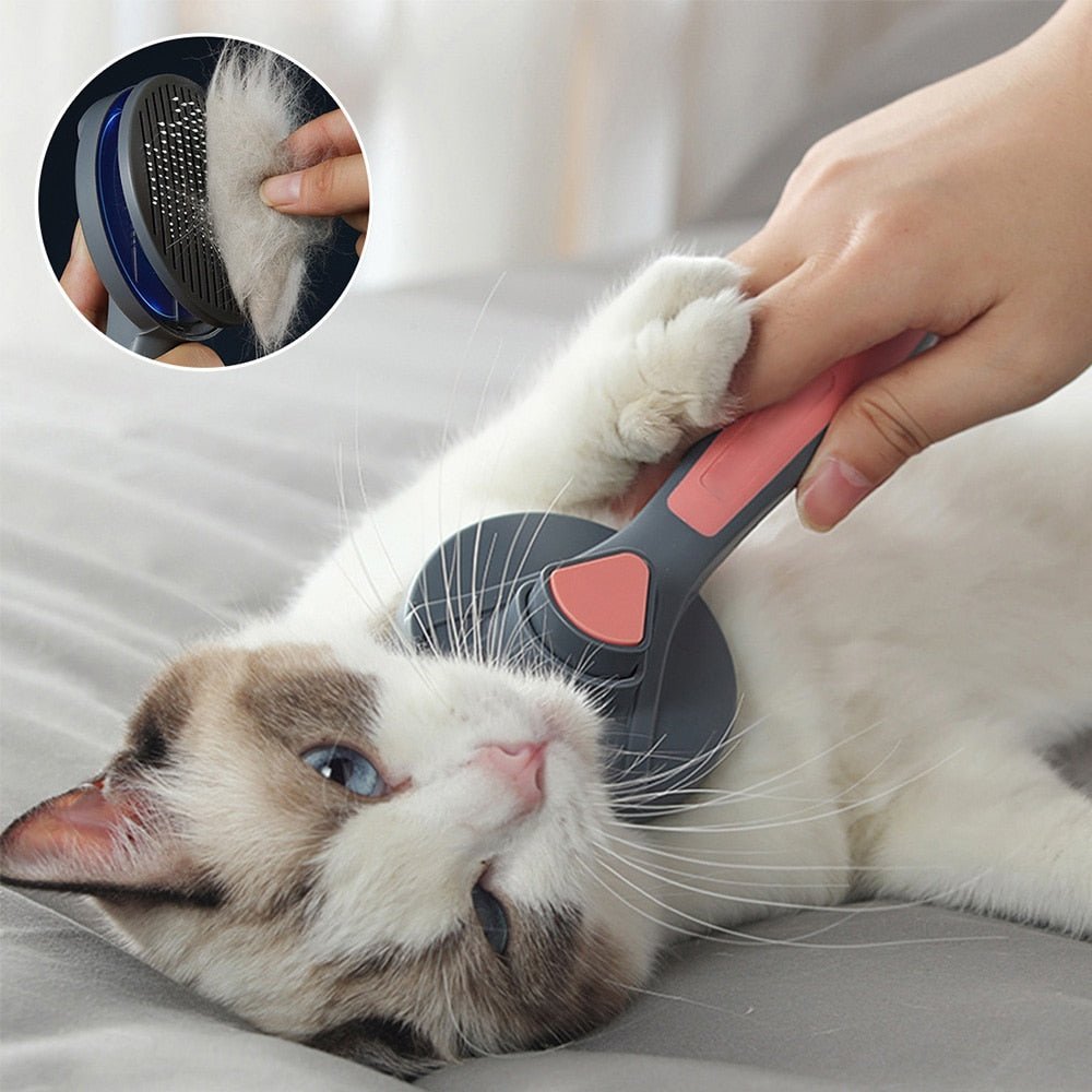 Self-Cleaning Cat Grooming Brush for Long & Short Hair