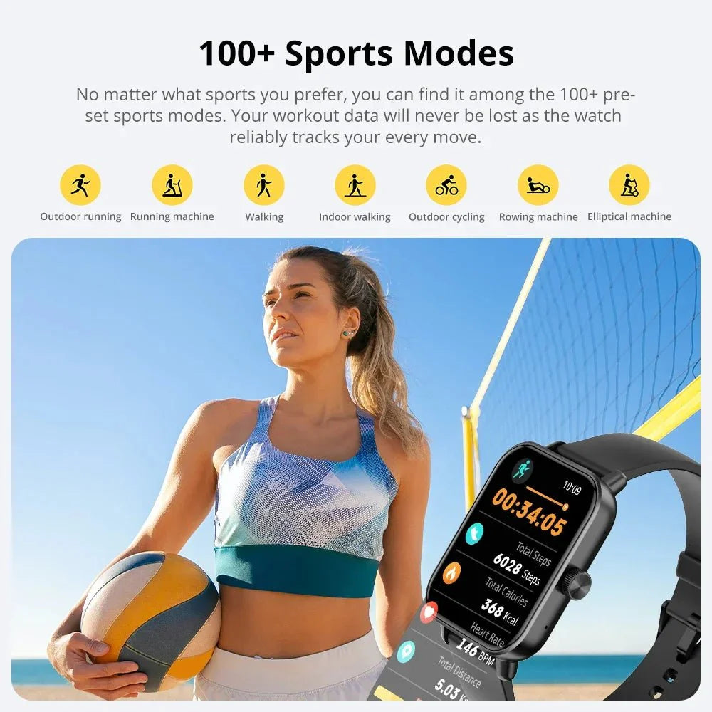 Smart Watch 1.9" Screen | Heart Rate & Health Monitor | Bluetooth