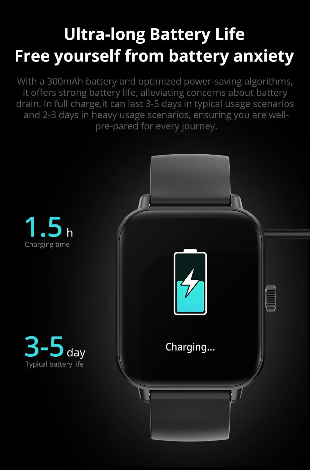 Smart Watch 1.9" Screen | Heart Rate & Health Monitor | Bluetooth