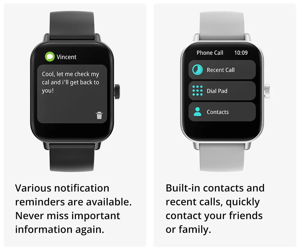 Smart Watch 1.9" Screen | Heart Rate & Health Monitor | Bluetooth