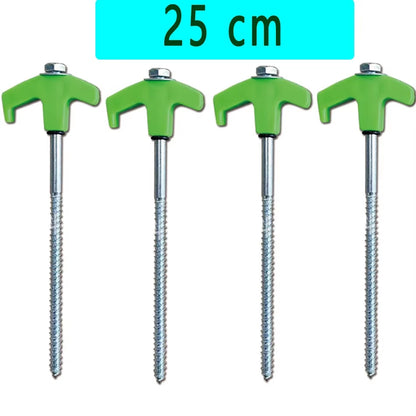 Screw in Tent Stakes 4 Pcs Tent Stakes Heavy Duty - Ground Anchors Screw in Tent Pegs Camping Stakes Metal Threaded Spikes