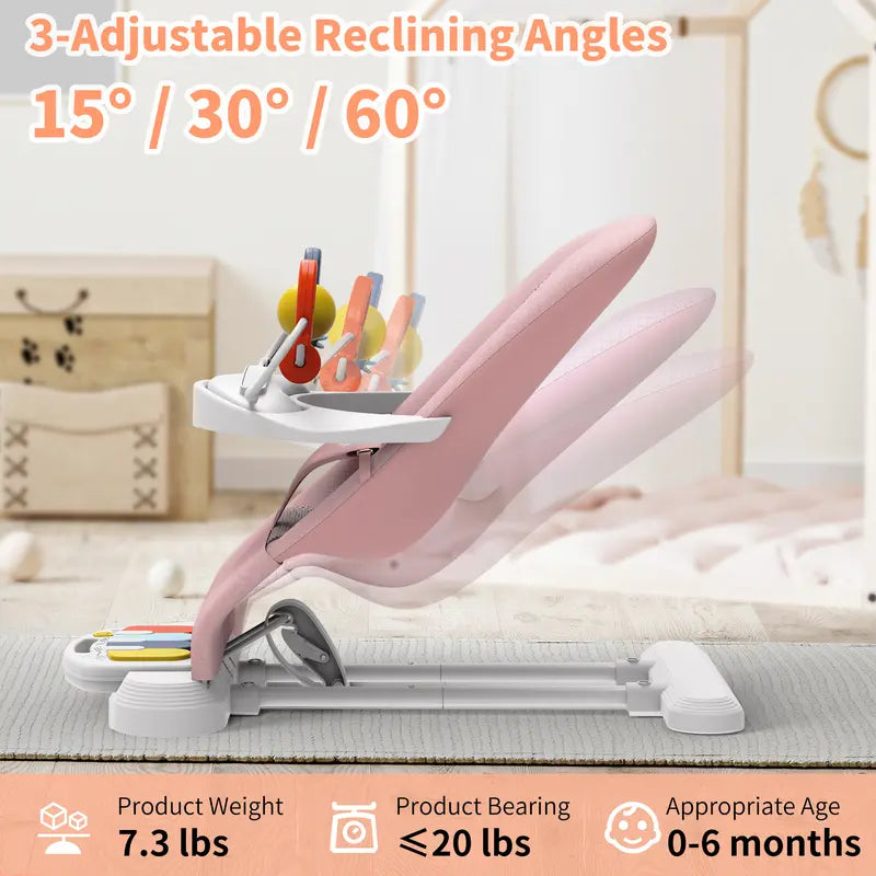 Three In One Baby Bouncer With Detachable Piano Pedals And Feeding Tray