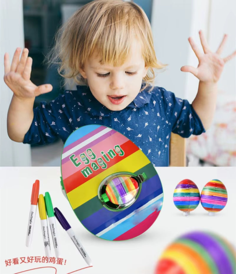 Easter Egg Decorating Kit Diy Graffiti Electric Rotating Machine with Rabbit Egg Painting Machine Lights Music Painter