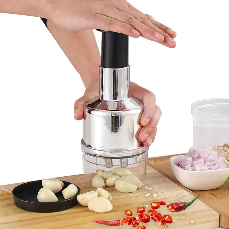 Food Chopper, Handheld Veggie Chopper for Vegetable, Onion, Garlic, Nut, Hand Vegetable Cutter, Easy to Clean Manual Hand Vegetable Chopper Dicer, Stainless Steel Blade