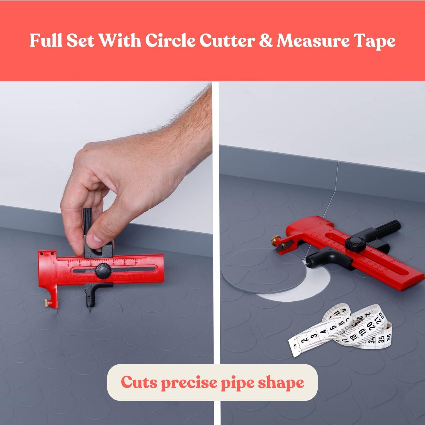 3 in 1 SET: Under Sink Mat with Cutout for Pipes-Cut to Size Under Sink Mat 34x22''-Cut to Fit Sink Mats Silicone