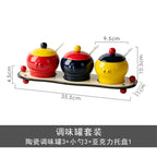 Ceramic Household Cute Seasoning Jar With Lid