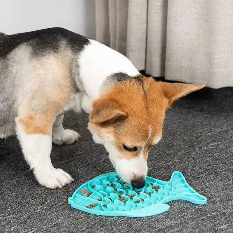 Fish Shape Silicone Lick Mat - Slow Feeding Food Bowl for Pets CDDMPET Official Store