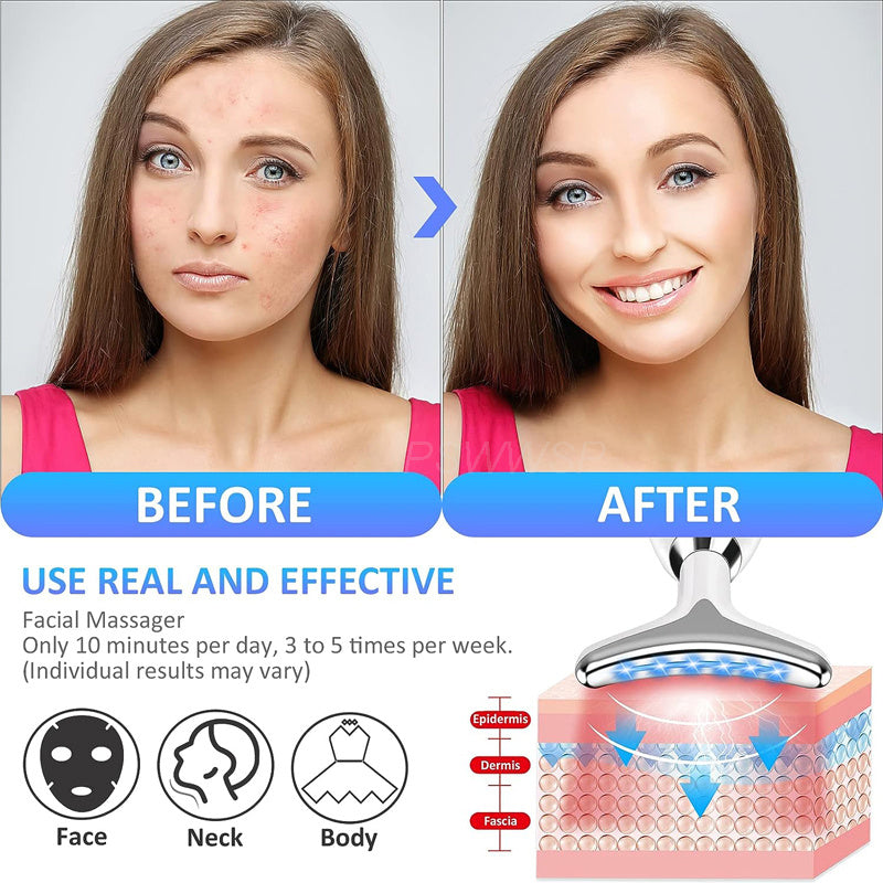 Neck & Face Massager - 3 Color Modes For Skin Rejuvenation and  Face Sculpting Amenos Dropshipping Store