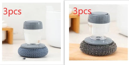 Kitchen Soap Dispensing Palm Brush Cleaner Push-type Brush Kitchen Detergent Tools Shop1104358116 Store
