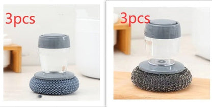 Kitchen Soap Dispensing Palm Brush Cleaner Push-type Brush Kitchen Detergent Tools Shop1104358116 Store
