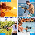 2025 NEW Electric Water Shooter, Water Blaster Swimming Pool Toys for Adults Kids Automatic Blaster with Light 32 FT Long Range Rechargeable Waterproof
