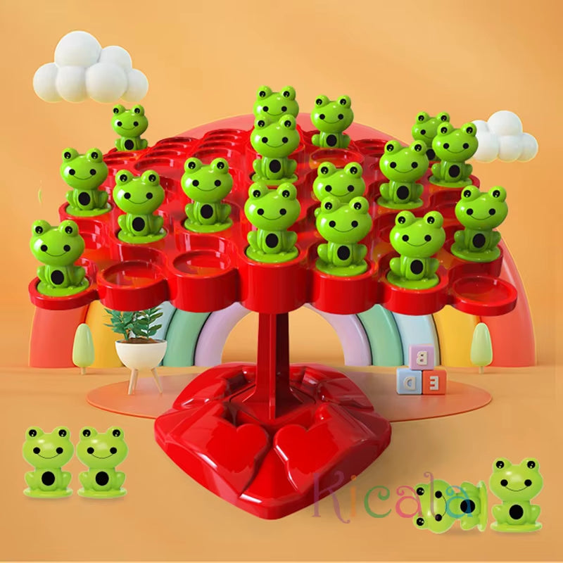 Montessori Math Toy Balancing Board Puzzle for Kids Frog Balance Tree Educational Parent-Child Interaction Tabletop Game Toys