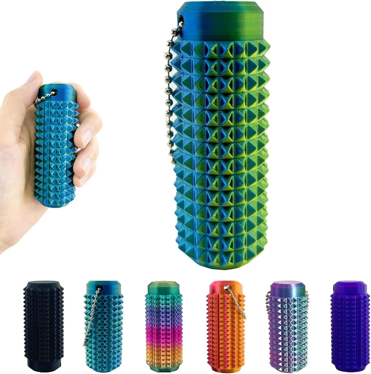 Little Ouchies: Spiky Stress Relief Toy, 3D Printed Key Pendant for Anxiety & Novelty Gift