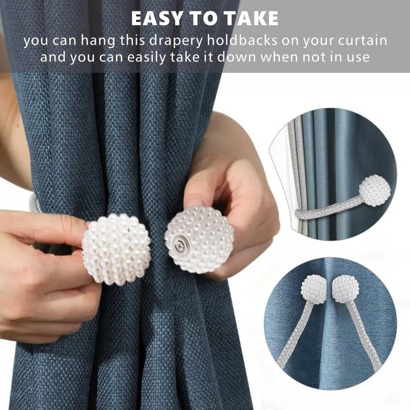 Magnetic Curtain Tiebacks 2 Pack,Classic European Curtain Holdbacks for Drapes,Used for Home and Office Decoration