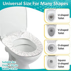 15-Pack Disposable Toilet Seat Covers – Waterproof Printed Non-Woven Toilet Mats, Individually Wrapped for Travel, Hotel, Hospital & Public Restroom Use Traditional