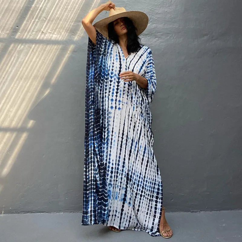 Women'S Beach Kaftan Dresses Half Sleeve Caftan Swimsuit plus Size Bathing Suit Cover Ups