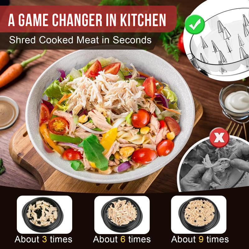2025 Upgraded Chicken Shredder Tool Twist, Visible Meat Shredder Machine for Chicken Breast Beef Pork, No-Slip Strip & Ergonomic Handle, BPA Free