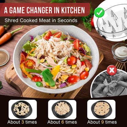 2025 Upgraded Chicken Shredder Tool Twist, Visible Meat Shredder Machine for Chicken Breast Beef Pork, No-Slip Strip & Ergonomic Handle, BPA Free