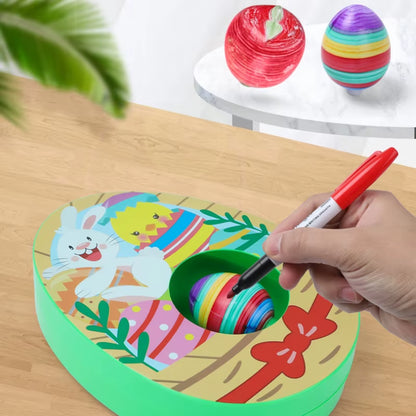 Easter Egg Decorating Kit Diy Graffiti Electric Rotating Machine with Rabbit Egg Painting Machine Lights Music Painter