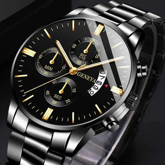 Fashion Men Stainless Steel Watch Luxury Calendar Quartz Men Watches Store
