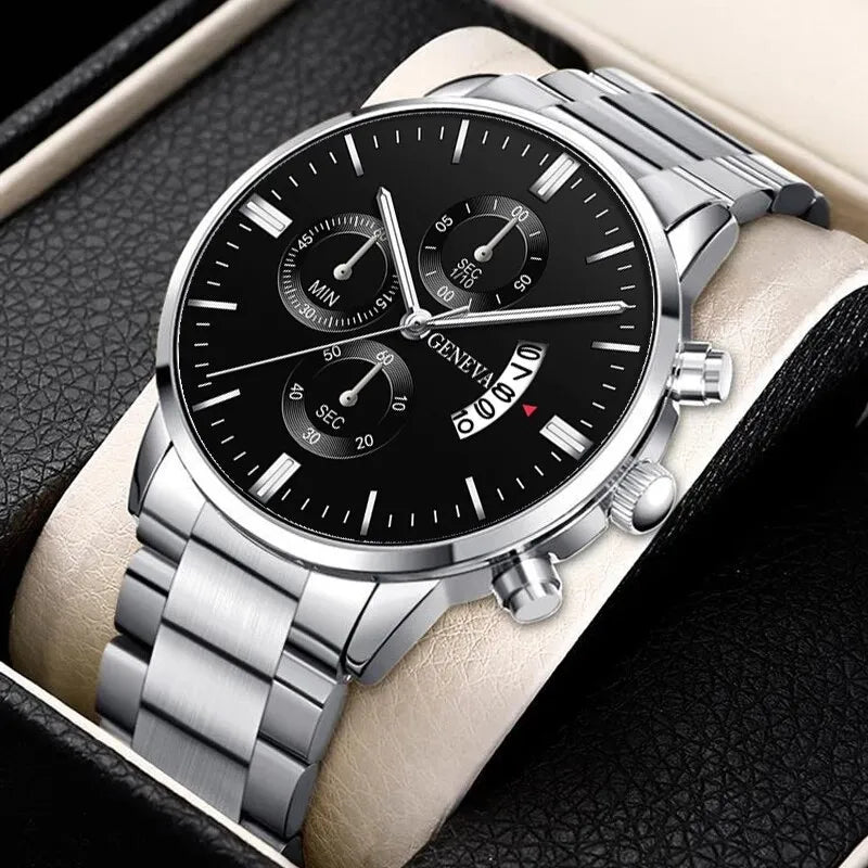 Fashion Men Stainless Steel Watch Luxury Calendar Quartz Men Watches Store
