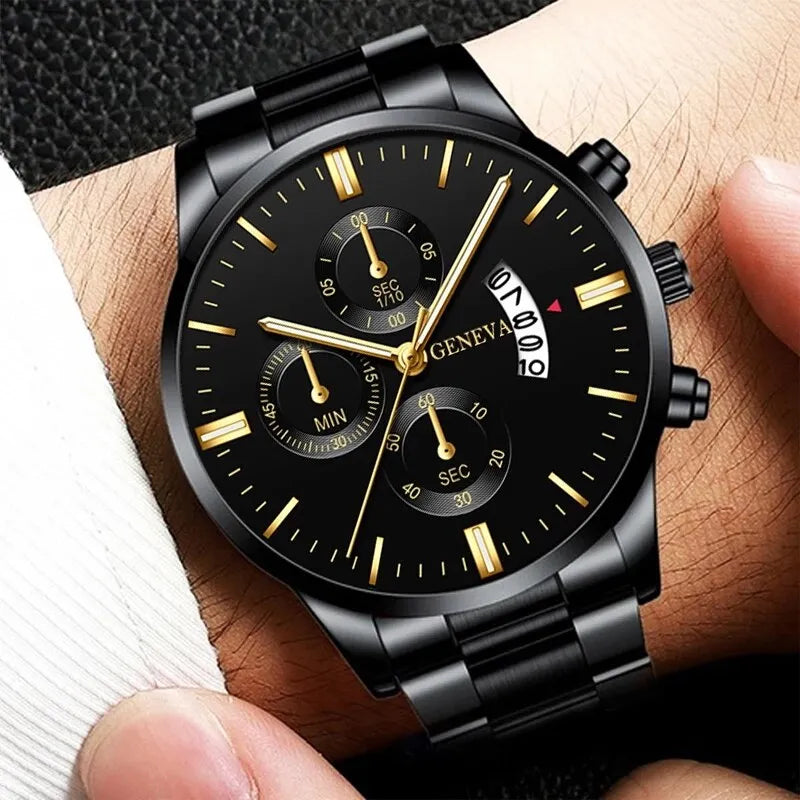 Fashion Men Stainless Steel Watch Luxury Calendar Quartz Men Watches Store