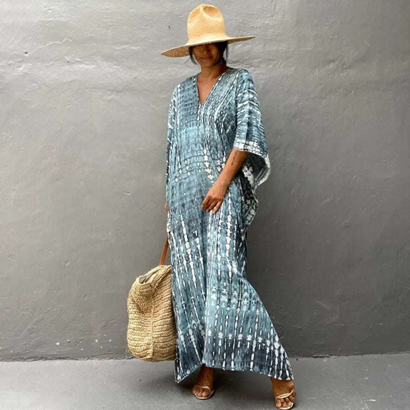 Women'S Beach Kaftan Dresses Half Sleeve Caftan Swimsuit plus Size Bathing Suit Cover Ups