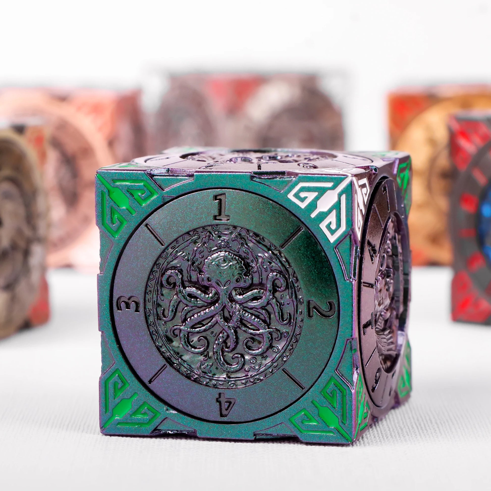 Six-Sided Gyro Dice，Dnd Metal Dice,Six Metal Dice ，Fantasy Gyro Dice，Dragon Polyhedral Dice