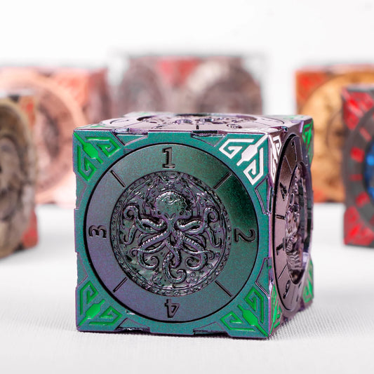 Six-Sided Gyro Dice，Dnd Metal Dice,Six Metal Dice ，Fantasy Gyro Dice，Dragon Polyhedral Dice