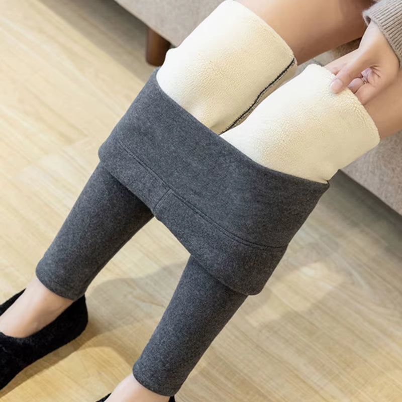 Thermal Lambwool Leggings Women Winter Thicken Fleece Lined Stretchy Warm Hight Waist Skinny Fitness Leggins Soft Workout Tights