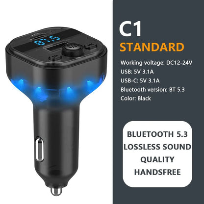 C1 Car Mp3 Player - Bluetooth 5.3 FM Transmitter Handsfree Car AUX Radio Modulator Broly Auto Essentials Store