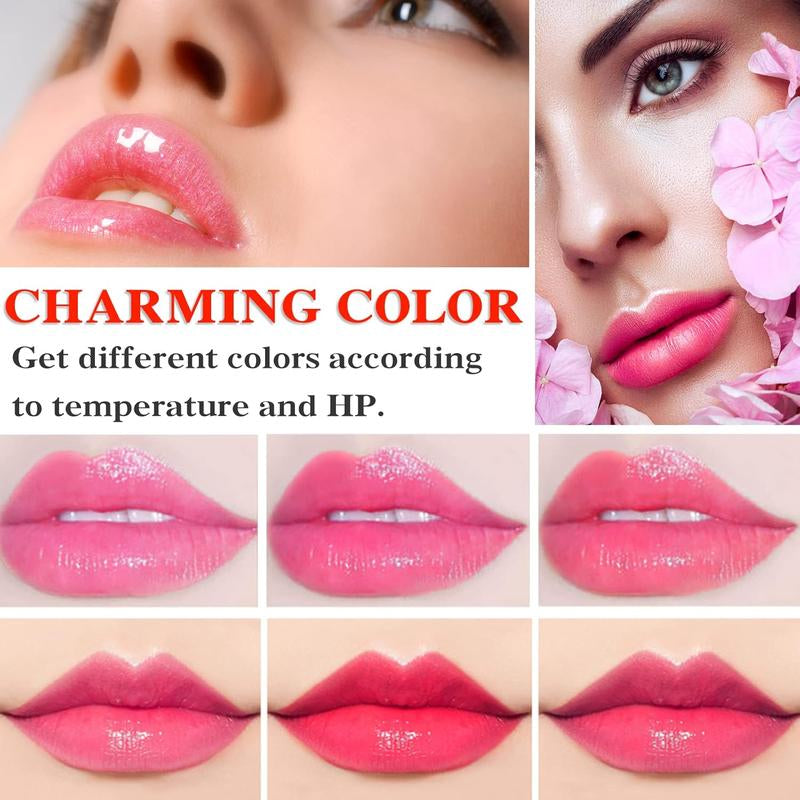 6-Pack Crystal Flower Jelly Lipstick – Long-Lasting Moisturizing Lip Balm, Magic Temperature-Activated Color Change Lip Gloss Makeup Moisturizer