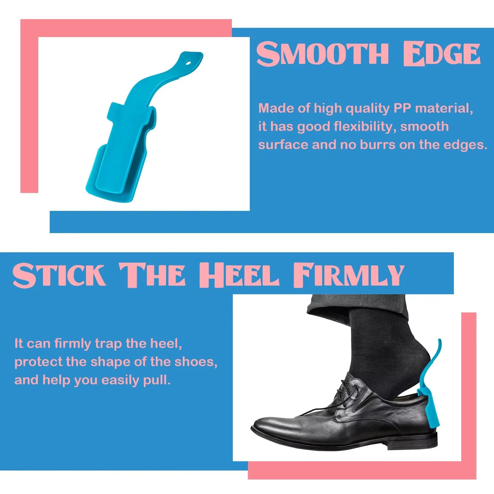 1Pcs Professional Shoe Horn Plastic Shoehorn Lazy Shoe Helper High Quality Anti-Slip Shoe Lifter for Elderly Shoe Accessorie