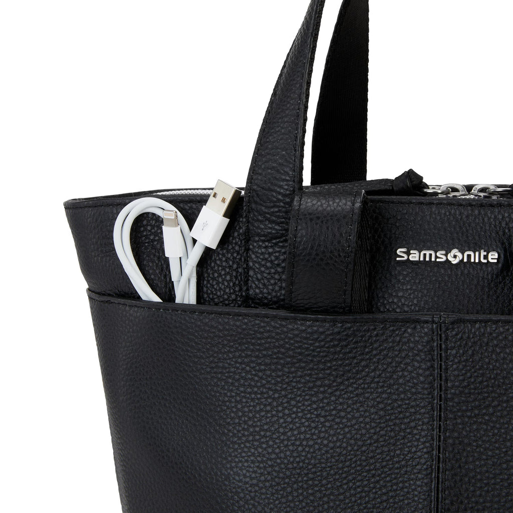 Samsonite Business Convertible Leather Backpack - Black All-in-One Store