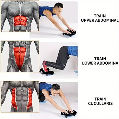 1pc Premium Core Strength Abdominal Roller - 4-Wheel Gliding Disc, Durable PVC, Ideal For Home Gym Fitness CJDropshipping