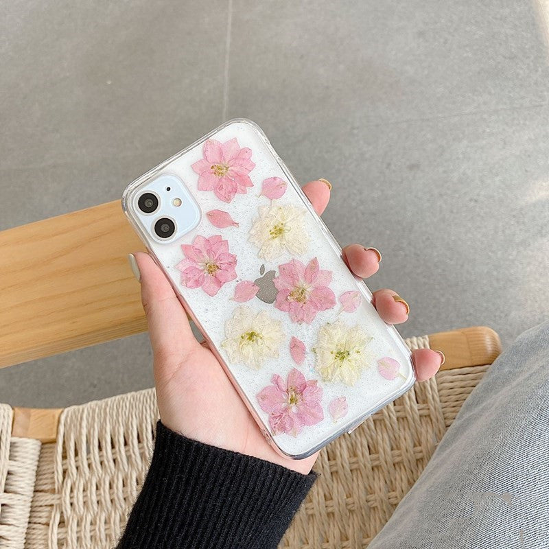 Hyuna handmade real flowers for OPPOreno5pro mobile phone case 4se soft reno2z, 3pro transparent ace2 female CJDropshipping