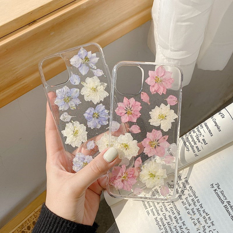 Hyuna handmade real flowers for OPPOreno5pro mobile phone case 4se soft reno2z, 3pro transparent ace2 female CJDropshipping