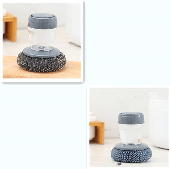 Kitchen Soap Dispensing Palm Brush Cleaner Push-type Brush Kitchen Detergent Tools Shop1104358116 Store