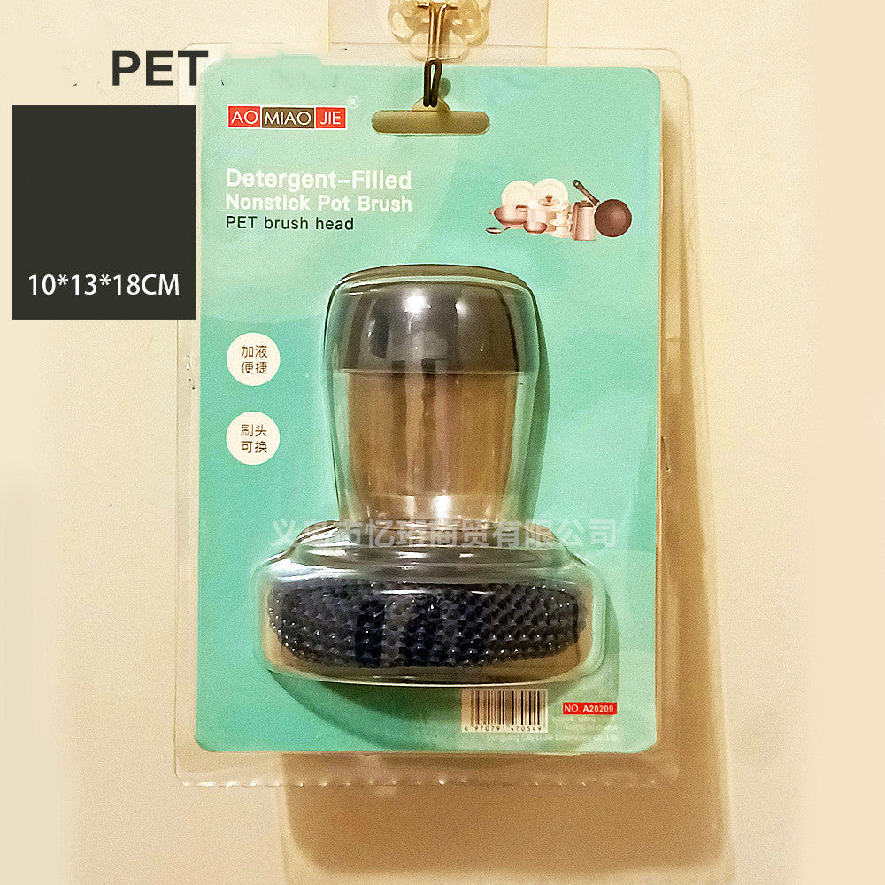 Kitchen Soap Dispensing Palm Brush Cleaner Push-type Brush Kitchen Detergent Tools Shop1104358116 Store