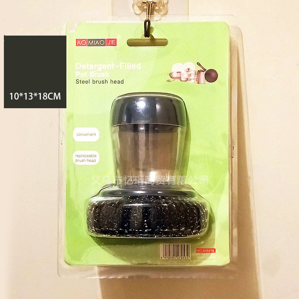 Kitchen Soap Dispensing Palm Brush Cleaner Push-type Brush Kitchen Detergent Tools Shop1104358116 Store