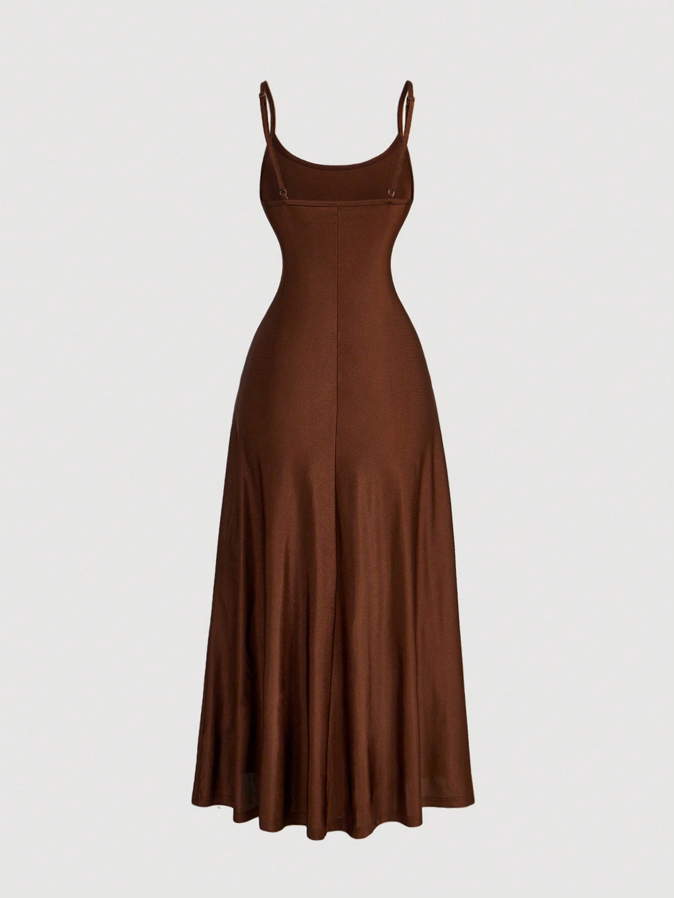 SHEIN MOD Women's Solid Color Ruched Waist Flared Hem Spaghetti Strap Dress,Semi Formal Dress,Elegant Tea Party Dress,Flowy Cruise Women Outfits Lavish Lady Store