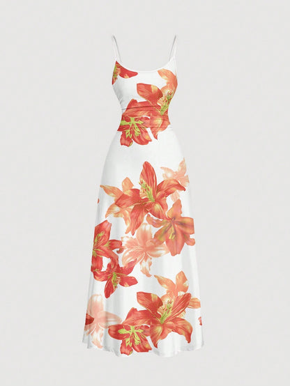 SHEIN MOD Women's Solid Color Ruched Waist Flared Hem Spaghetti Strap Dress,Semi Formal Dress,Elegant Tea Party Dress,Flowy Cruise Women Outfits Lavish Lady Store