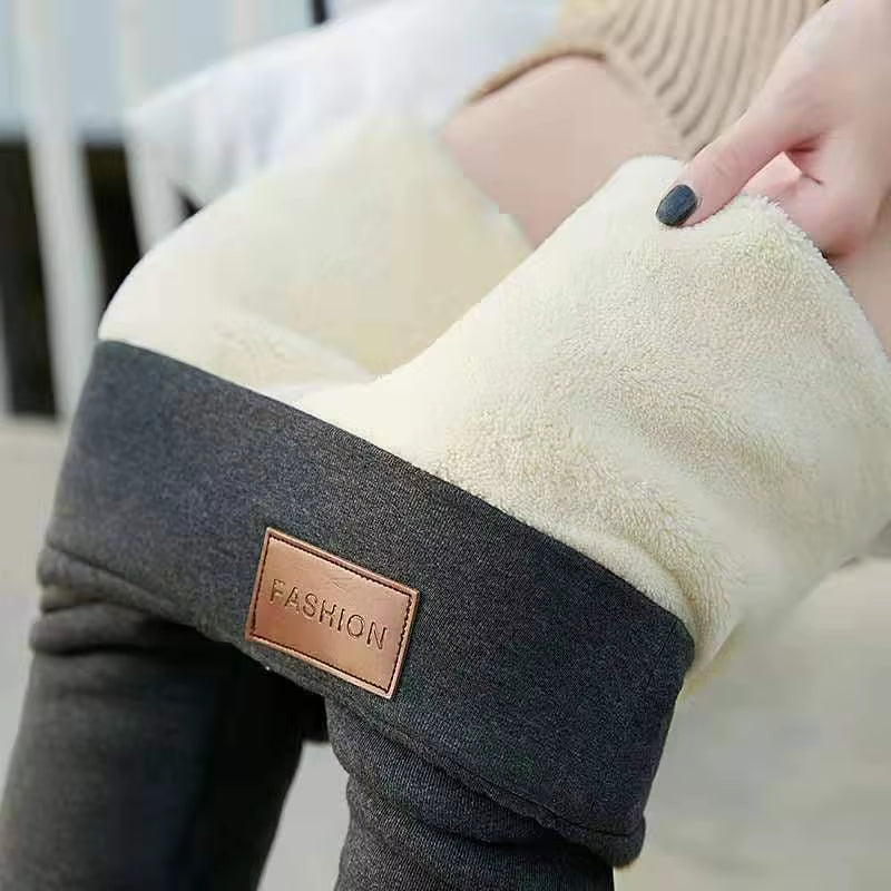 Thermal Lambwool Leggings Women Winter Thicken Fleece Lined Stretchy Warm Hight Waist Skinny Fitness Leggins Soft Workout Tights