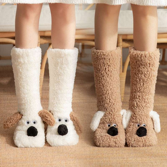 Cute Dog Slipper Socks: Warm, Plush, Non-Slip Women's Winter Socks U-KISS Choice Store