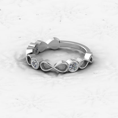 925 Solid Sterling Silver 3-4mm Round Semi Mount Blank Setting Bubble Ring for Breastmilk & Keepsake Resin Ceramic Jewelry FANGQUN Official Store