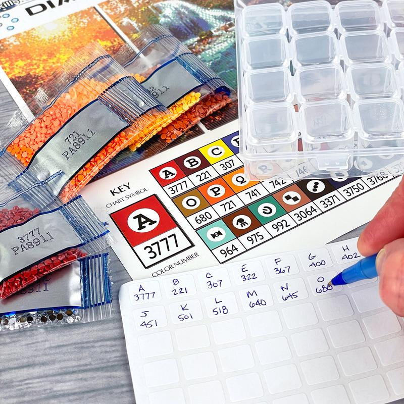 Artskills Mountain Sunset Diamond Painting Kit on Stretched Canvas 21" X 14" - Complete Professional Diamond Art Set W/ Storage and Accessories