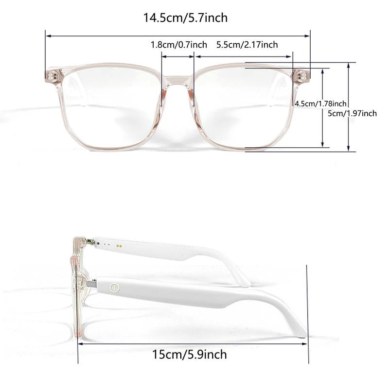 Smart Glasses, Multifunctional Anti-Blue Light Glasses, Touch Control Wireless Glasses for Women, Bluetooth-Compatible Smart Glasses for Men & Women, Stocking Fillers Electronic Gadgets Cyber Gift