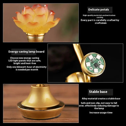 Colorful Lotus Plug-in Three Products Colored Glaze Led Pilot Lamp CJDropshipping