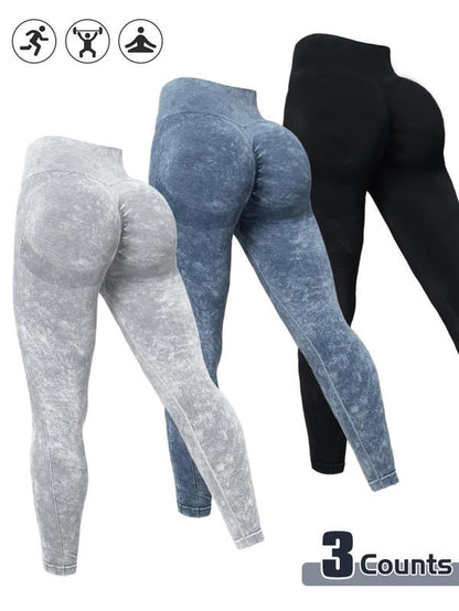 Women'S Solid High Waist Sports Leggings, Scrunch Leggings for Women, Sporty Comfy Breathable Skinny Pants for Yoga Gym Workout Running, Yoga Legging Pants, Ladies Activewear Sportswear for All Seasons, Gym Clothing